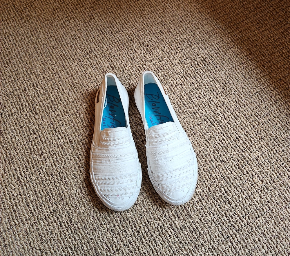 Blowfish White Flats Comfortable Loafers